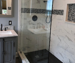 Modern glass shower bathroom remodel